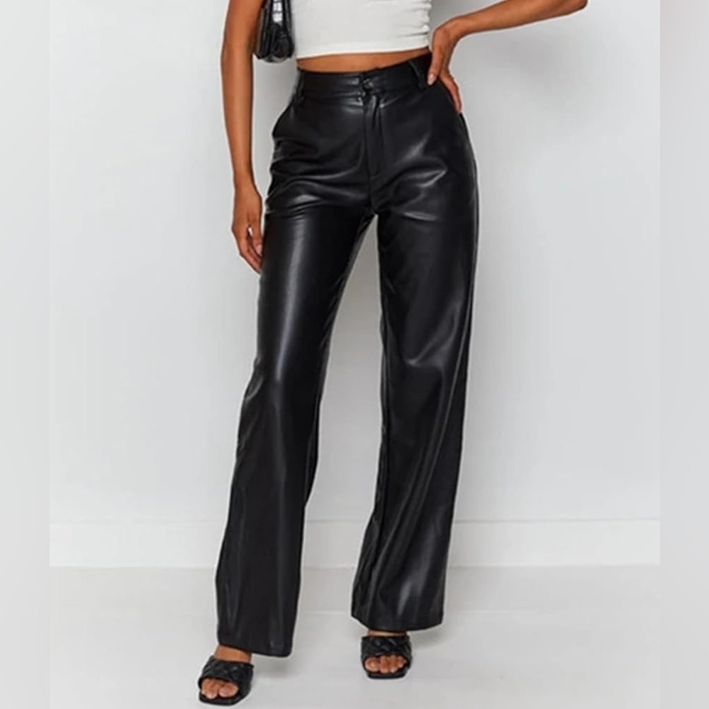 LOFT Faux Leather Straight Pants. Women’s size 8/29 petite.